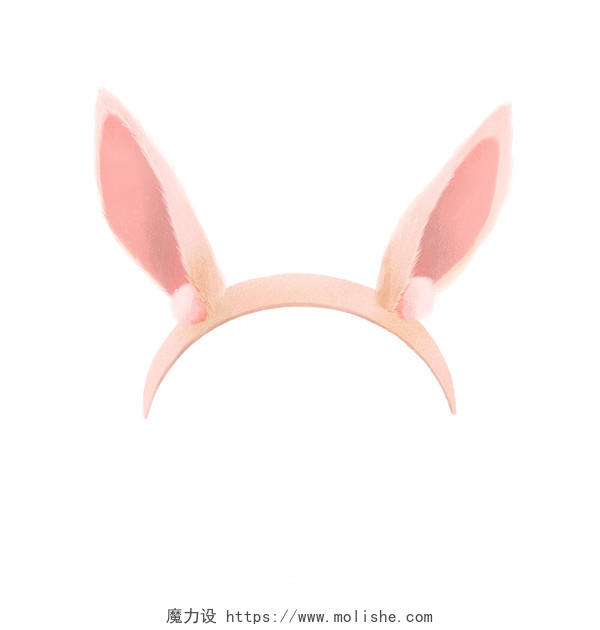 可爱毛绒兔子耳朵发箍卡通贴纸PNG素材兔耳朵元素